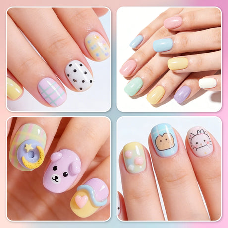 LIMEGIRL 6pcs/set Gel Nail Polish Ice Cream Color Vernis Semi-Permanent UV Gel Nail Art Varn Nail Polish Gel kit