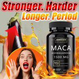Organic Maca Root Powder Capsules 1500mg containing  Maca Root Extract,Ashwagandha,Black Pepper, Supplements for Men