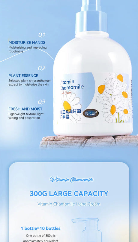 Nicor Vitamin Chamomile Hand Cream Moisturizing and Hydrating to Prevent Dryness and Cracks