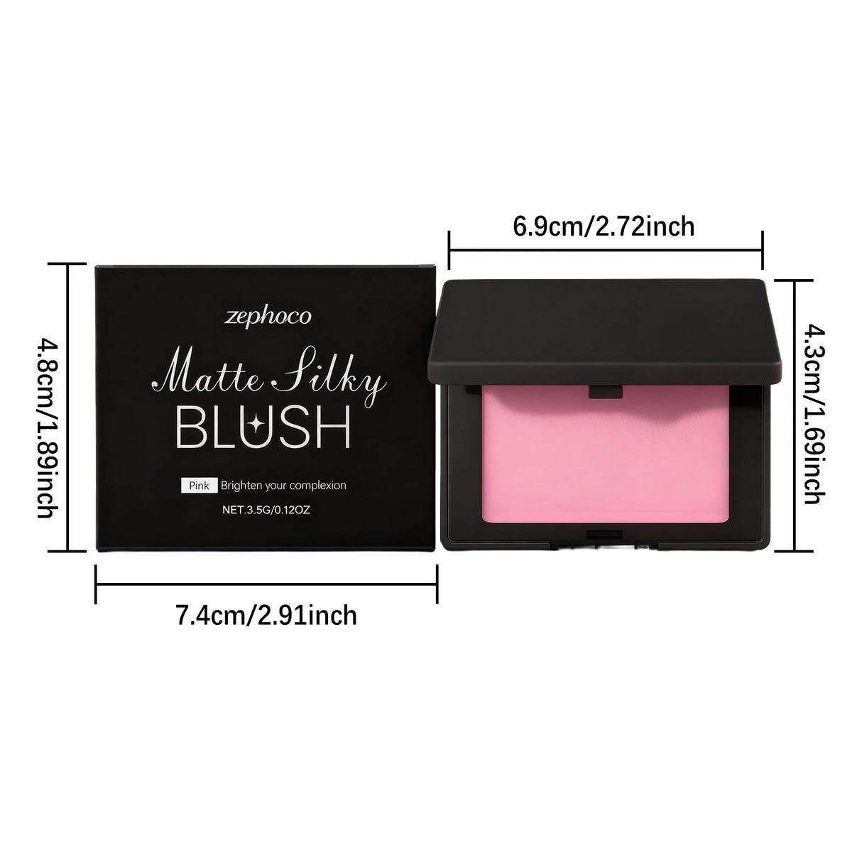 Multicolor matte silky blush, adheres well, long-lasting, easy to blend, gives a youthful, lightweight feel, perfect for everyda