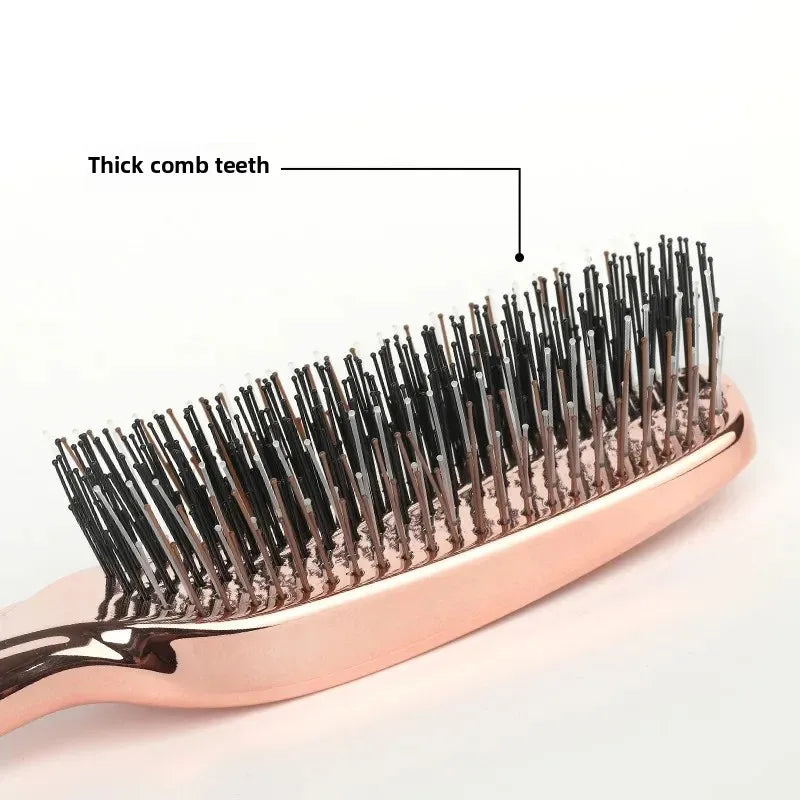 Japanese Premium Head Massager Scalp Brush Hair Massager Shampoo Brush Wet Plastic Detangling Brush Hair Cleaning Comb Rose Gold
