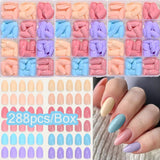 576pcs/Box Colorful Fake Nails Black Red Design Fake Nail Oval Short Square Press On False Nails Mixed Full Cover Nail Tips