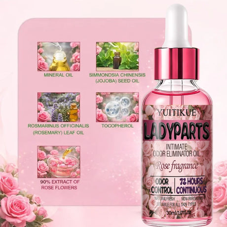 YUITIKUE Rose Scent Women Intimate Care Oil Mild Non Irritating Long Lasting Fragrance Private Body Refreshing Essence 30ml