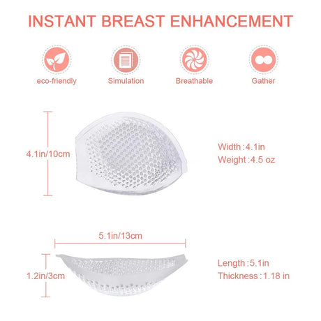 Reusable Breast Silicone Bra Inserts Swimsuit Bikini Cup Enhancer Silicone Adhesive Push Up Clear Gel Chest Pads Breast Lift Pad