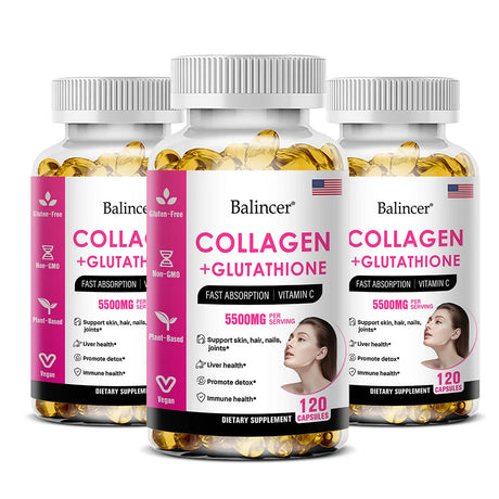 Glutathione Collagen Capsules, Antioxidant, Skin Whitening, Deeply Nourish Skin, Hair & Nails, Support Anti-Aging & Joint Health