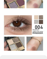 Faiccia 4-Color Mojito Eyeshadow Palette - Earth Pink Brown, Glitter Matte, Brightening, Perfect for Daily & Party Looks