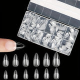 600 Pieces of Fake Nail Tips, Matte and Semi-Matte Effect, Almond French Coffin Shape, Stiletto Oval Square Shape, Thickened Fingertips at the Front