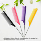Pro Pointed Tail Salon Hairdressing Hair Styling Anti-static Comb Hair Brush Steel Needle Pin Rat Tail Combs Barber Accessories