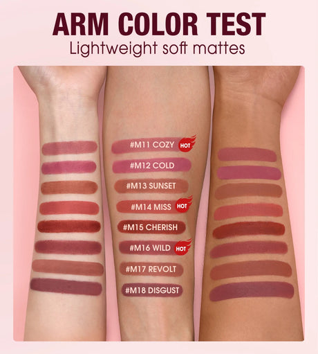 O.TWO.O Matte Lipstick Lip Tint 8 Colors Waterproof Long Lasting Non-stick Cup Sexy Highly Pigmented Velvet Lip Sticks Lip Stain