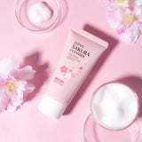Laikou Sakura Facial Cleanser Deep Cleansing Pores Oil Control Moisturizing Brightening Face Wash Gentle For All Skin Types 50g