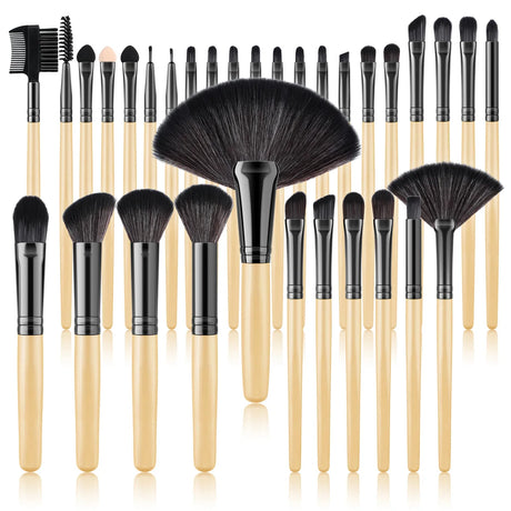 32Pc Makeup Brush Set Cosmetic Tools for Powder Eye Shadow Foundation Blush Blending Beauty Makeup Brush Kit for Makeup Starters