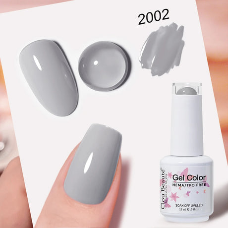 Clou Beaute Grey Color Nail Gel Polish Full Coverage Nail Polish Dark Red Gel Lacquer Varnish Vernis Semi Permanent Nail Art