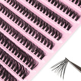 40D Thickness, Mixed Length 8-16mm, D Curl Natural &  Anime Look, Reusable Individual Lash Clusters, Lightweight 3D Mink Effect.