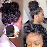 No Glue Upgrade Invisi Strap 360 Full HD Lace Frontal Kinky Curly Wig Black Human Hair 360 Drawstring Deep Water Wigs Glueless