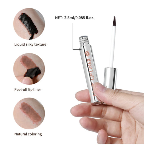 Lip Liner With Peel Off Lip Stain Tattoo Long Lasting Waterproof Transfer Proof Smudge Proof Matte Finish Lip Cosmetic Pencil