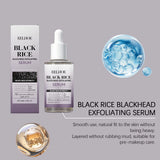 Black & White Rice Exfoliating Serum Set BHA Niacinamide Pore Minimizing & Brightening Blackhead Whitehead Remover Skincare Set