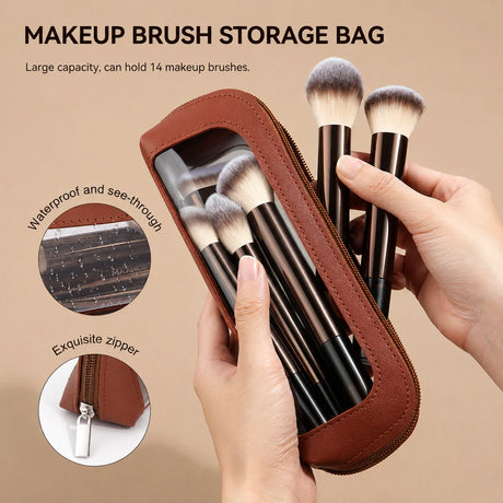 14 PCS Makeup Brushes Professional Make Up Brushes Premium Synthetic Powder Concealers Brushes Travel Makeup Brush Set