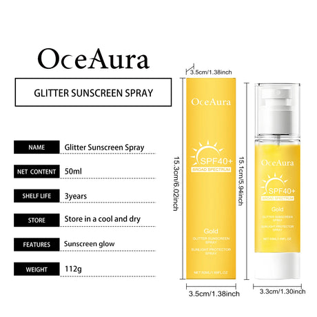 Sunscreen Spray Facial Moisturizing Rapid Absorption Refreshing Not Sticky Isolate Uv Brightening Body Shiny Sunblock Spray Skin