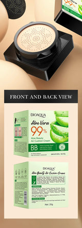Aloe Air Cushion CC Cream Mushroom Head Puff Moisturizer Concealer Brightening BB Cream Waterproof Face Base Makeup Cosmetics