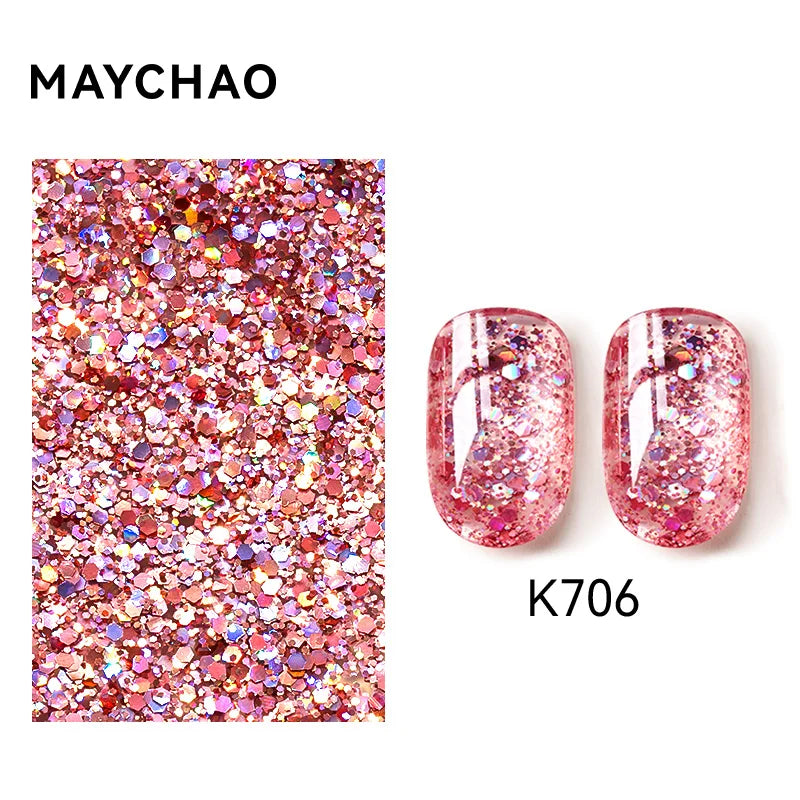 MAYCHAO Cat Eye Magnetic Gel Nail Polish Glitter Effect Semi Permanent Soak Off UV Gel Varnish Manicure For Nail Art