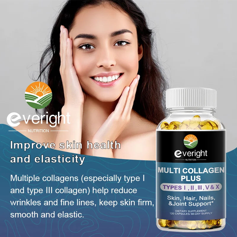Multi Collagen Pills for Antioxidant Women & Men Natural Skin Care Supplement - Hydrolyzed Protein Collagen Peptides