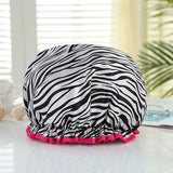 1Pc Fashionable Printed Doublelayer Waterproof Shower Cap,a Must-have for Bathrooms,with Diverse Hair Care and Waterproof Styles