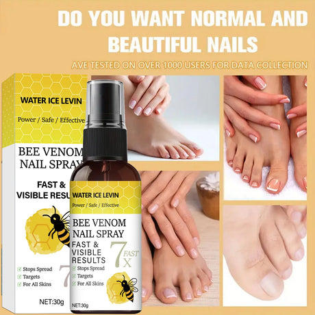 Bee Venom Nail Spray - Fast Visible Results, Stops Spread & Strengthens Nails with Hyaluronic Acid, Safe for All Skins