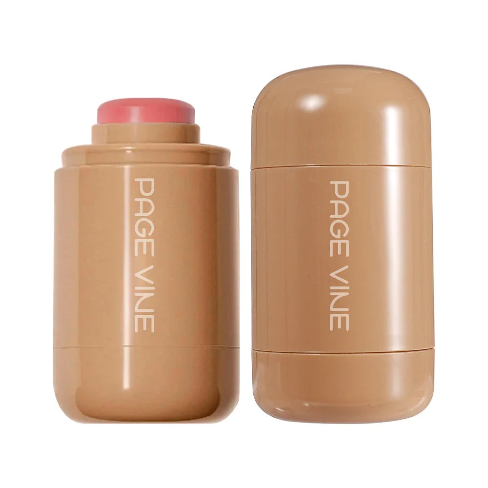Pocket Matte Blush Stick Long Lasting Non-Sticky Lip & Cheek Tint Natural Nude Brightening Contour Rouge