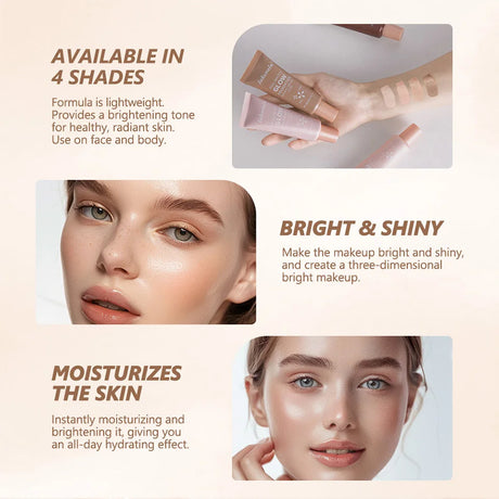 Lumi Glotion Foundation Natural Glow Enhancer Illuminating Highlighter Bronzer Drops Sun Kissed Radiance Makeup Cosmetics