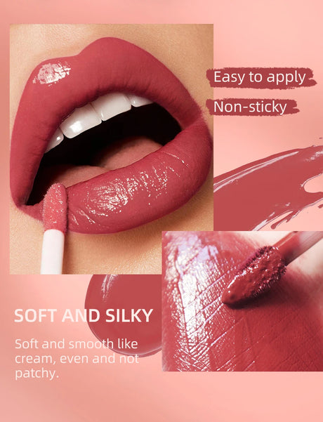 QIBEST Hots 3pcs Liquid Lipstick And Lip Liner Makeup Sets Nude Velvet Lip Gloss Lip Tint Lasting Black Lip Glaze Cosmetics Kits