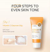 4pcs Vitamin C Skin Care Sets Face Cream Facial Cleanser Essence Spf 50+ VC Sunscreen Moisturizing Refresh Face Care Travel Suit