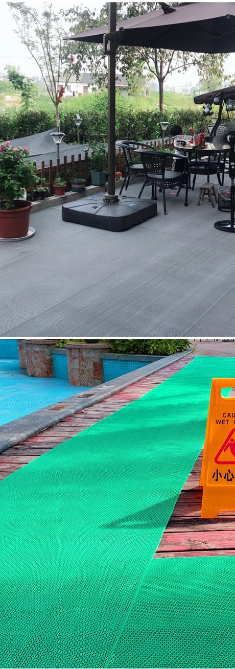 Waterproof Non Slip Floor Mats Plastic PVC Kitchen Bathroom Outdoor Pool Dirt Resistant Foot Mats Carpet For Home