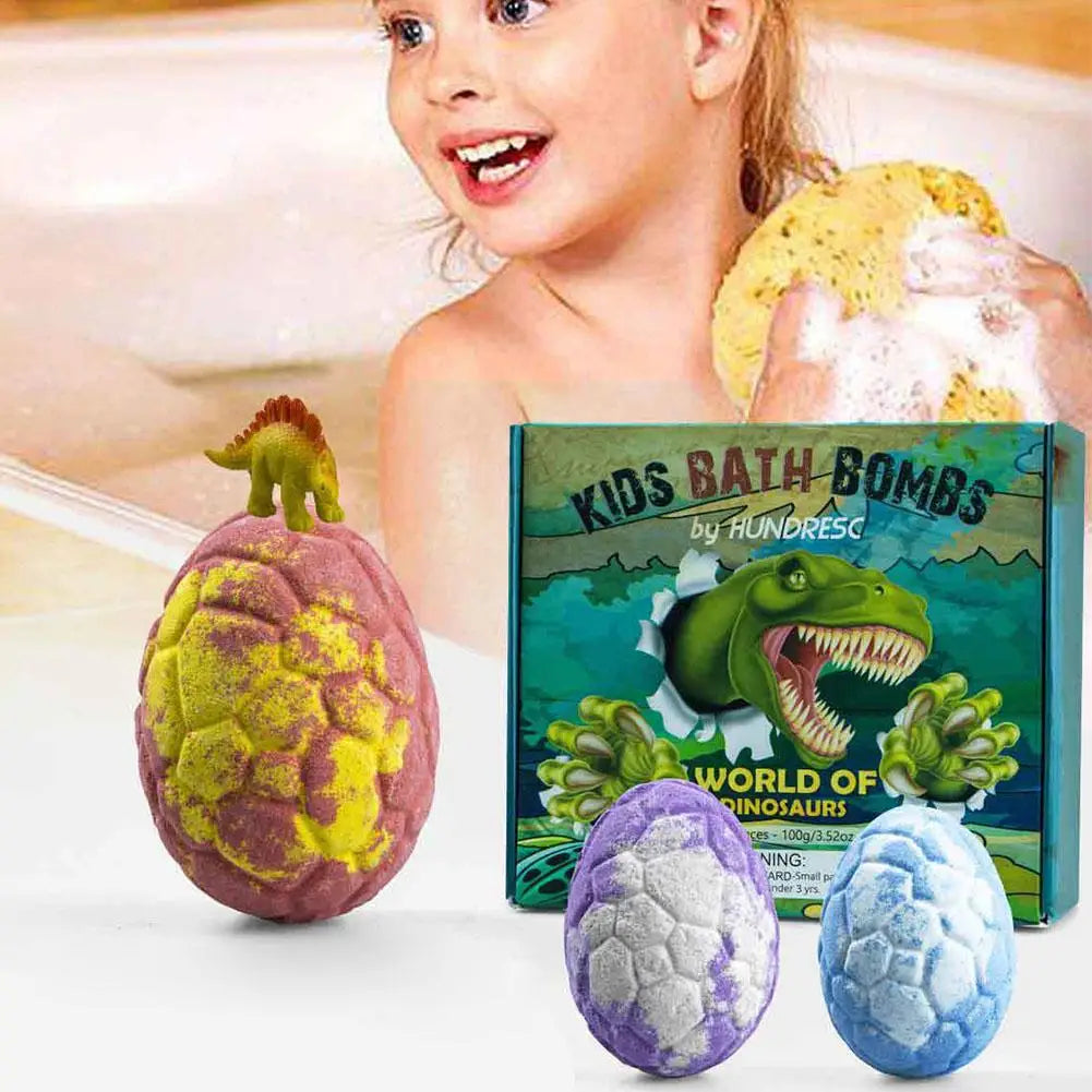 6PCS/SET Dinosaur Egg Adventure Bath Bomb Within Random Dinosaur Toy Moisturize, Stress Relief Cleasing Bathing Ball
