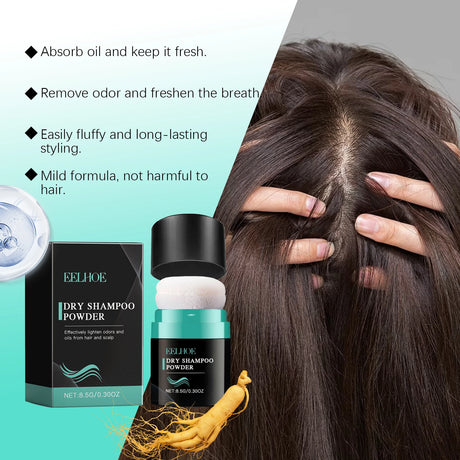 EELHOE Dry Shampoo Powder for Volumizing Hair - Oil Control, Refreshing Hair Quality, No-Rinse, Matte Finish, Dry Shampoo 8.5g