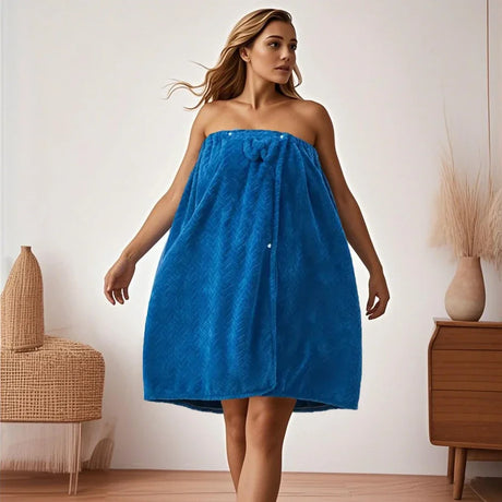 2pcs wearable Bath Towel Set, Including 1 Dry Hair Cap and 1 Bath Skirt,  Soft and Absorbent, A Great  Match for The Bathroom
