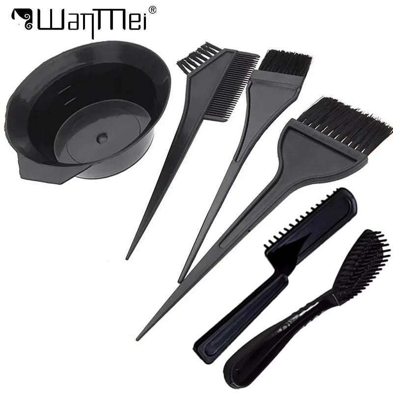 2/4/6pcs Professional Hair Dyeing Kit Color Mixed Bowl with Stirring Brush Coloring Bleaching Salon Hair Beauty Styling Tools