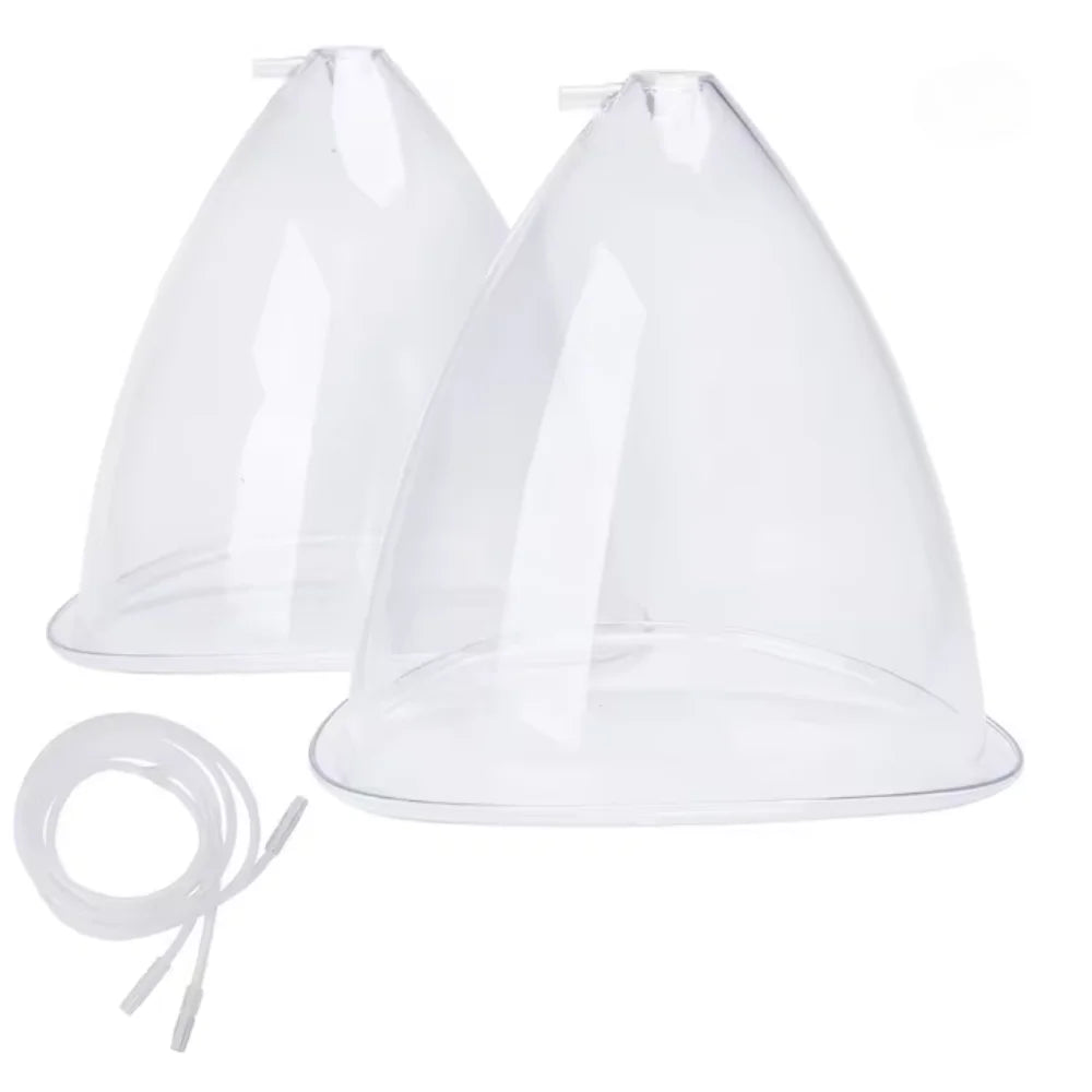 2pcs180/150ml Breast Enlargement Cupping Hip Lifting Buttock Vacuum Pump Suction Replacement Enhancer Massage Cup with Hose Set