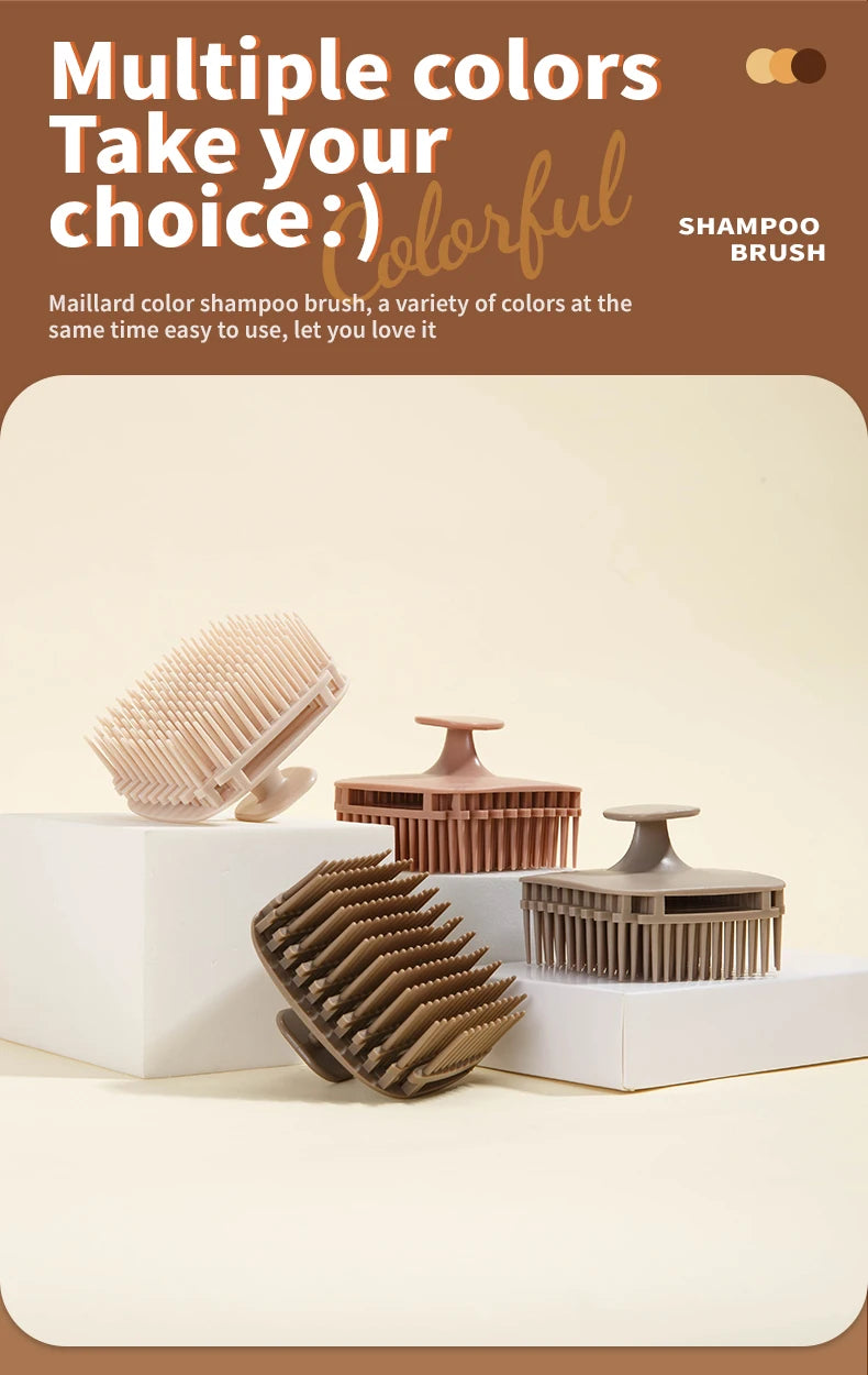 1pcs Silicone Shampoo Brush Head Scalp Massage Comb Hair Washing Comb Body Massage Shower Brush Salon Hairdressing Tool