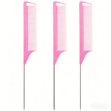 Pro Pointed Tail Salon Hairdressing Hair Styling Anti-static Comb Hair Brush Steel Needle Pin Rat Tail Combs Barber Accessories