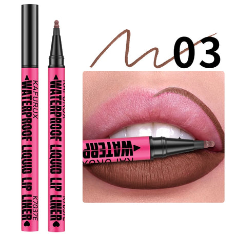 Lip Liner Waterproof, Sweatproof, Matte Multi-color Correcting Liquid Lipstick Pen Sexy Red Brown Lip Makeup for Women Gifts