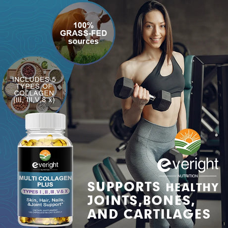 Multi Collagen Pills for Antioxidant Women & Men Natural Skin Care Supplement - Hydrolyzed Protein Collagen Peptides