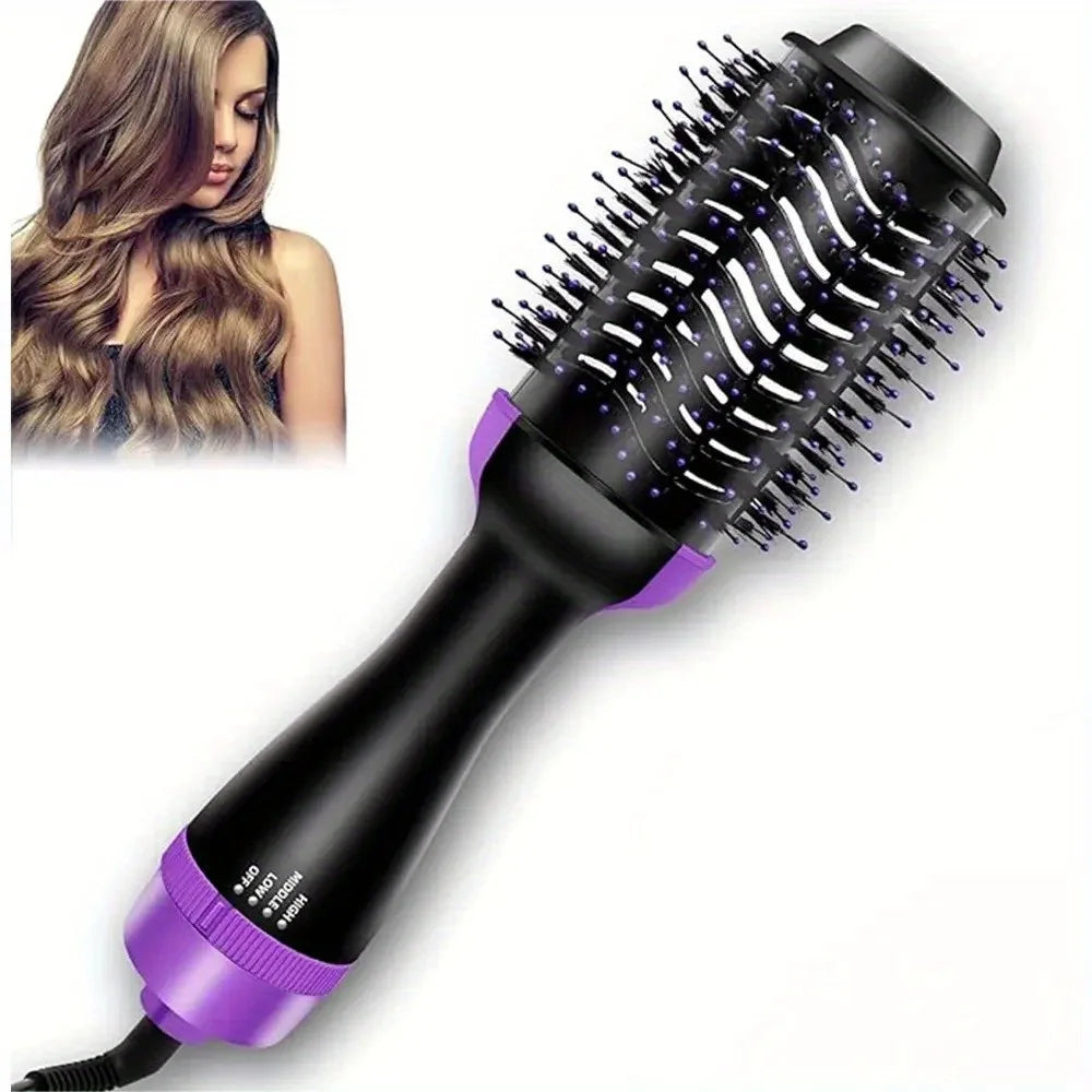 4-in-1 Hot Air Brush Hair Dryer Set | Curling, Straightening, Drying & Styling Tool with Rotating Ceramic Brush | Volumizer Blow Dryer Brush for Women | Ideal Birthday & Christmas Gift for Her | Salon-Style Results at Home