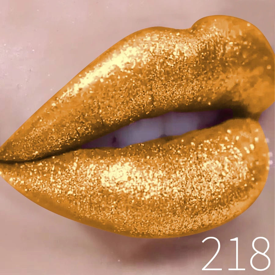 1PC Glitter Lip Gloss Long Lasting Waterproof Metallic Liquid Lipstick Pearl Shining High Pigment Lip Tint Korean Makeup Gifts