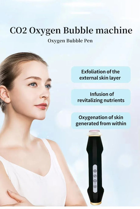 New Design - Portable CO2 Oxygen Bubble Pen Rechargeable Exfoliate Device Handheld Facial Clean Machine SPA Beauty Capsules