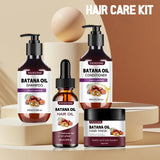 BATANA Oil Hair Care Kit - Strengthening Shampoo, Moisturizing Mask & Keratin Conditioner for All Hair Types Frizz Control