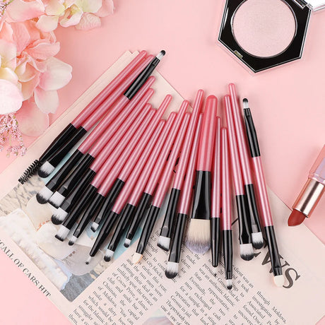20PCS Eye Shadow Makeup Brush Set Concealer Brush Eye Cosmetic Soft Bristles Eyebrow Eyeliner Brush Portable Beauty Makeup Tools