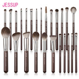 Jessup Makeup Brushes Set 15/25pcs Premium Synthetic Brown Make up Brushes Foundation Eyeshadow Concealer Blush Eyeliner, T511