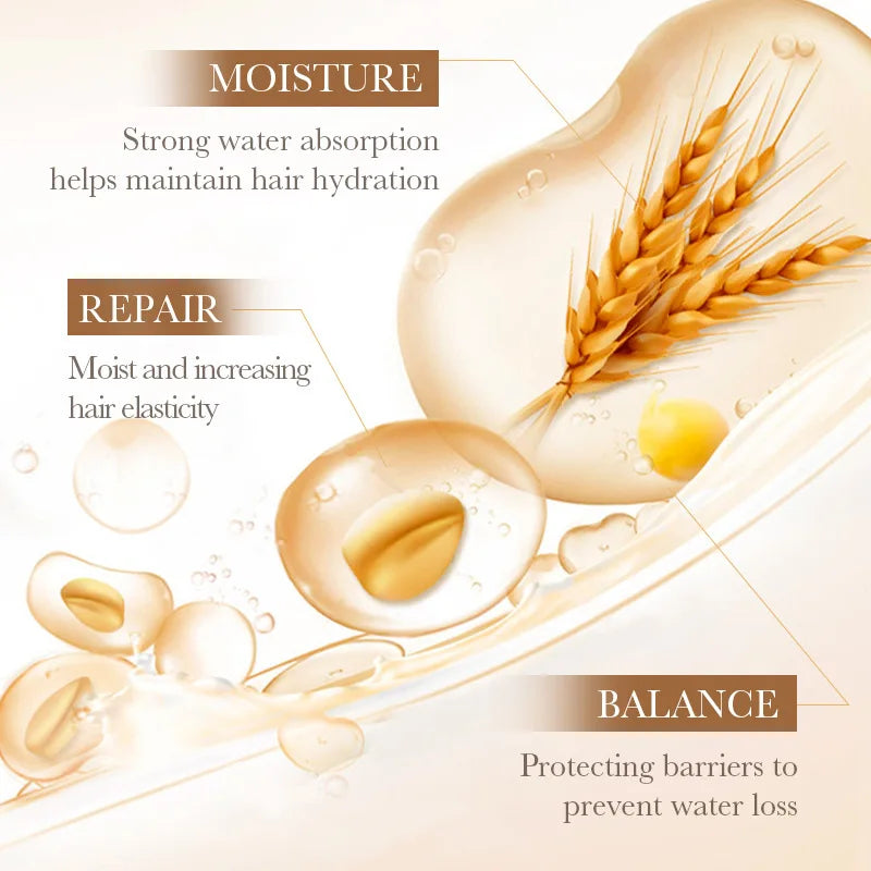 Rice Magical Keratin Hair Mask 5 Seconds Repair Damaged Frizzy Hairs Soft Smooth Shiny Moisturizing Nourish Hair Root Care
