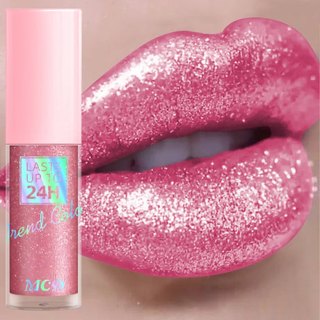 18 Colors Diamonds Glitter Lip Gloss Long Lasting Waterproof Liquid Lipstick Pearl Shining Lip Color Sparking Lip Makeup Women