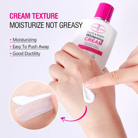 Body Lotion Whitening Moisturizing Dark Skin Bleaching Collagen Milk Face Body Cream Skin Care Body Leg Arm Lightening Smooth
